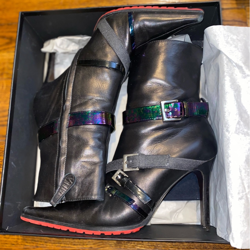 Giuseppe Zanotti Red bottom w/multi media buckled straps boots. Size 40 ***SOLD*